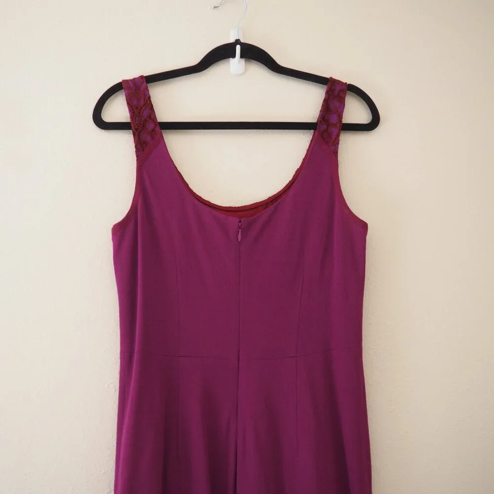 Diane Von Furstenberg Geovana Purple Amethyst Sleeveless Lace Panel Sheath Dress - Picture 10 of 12